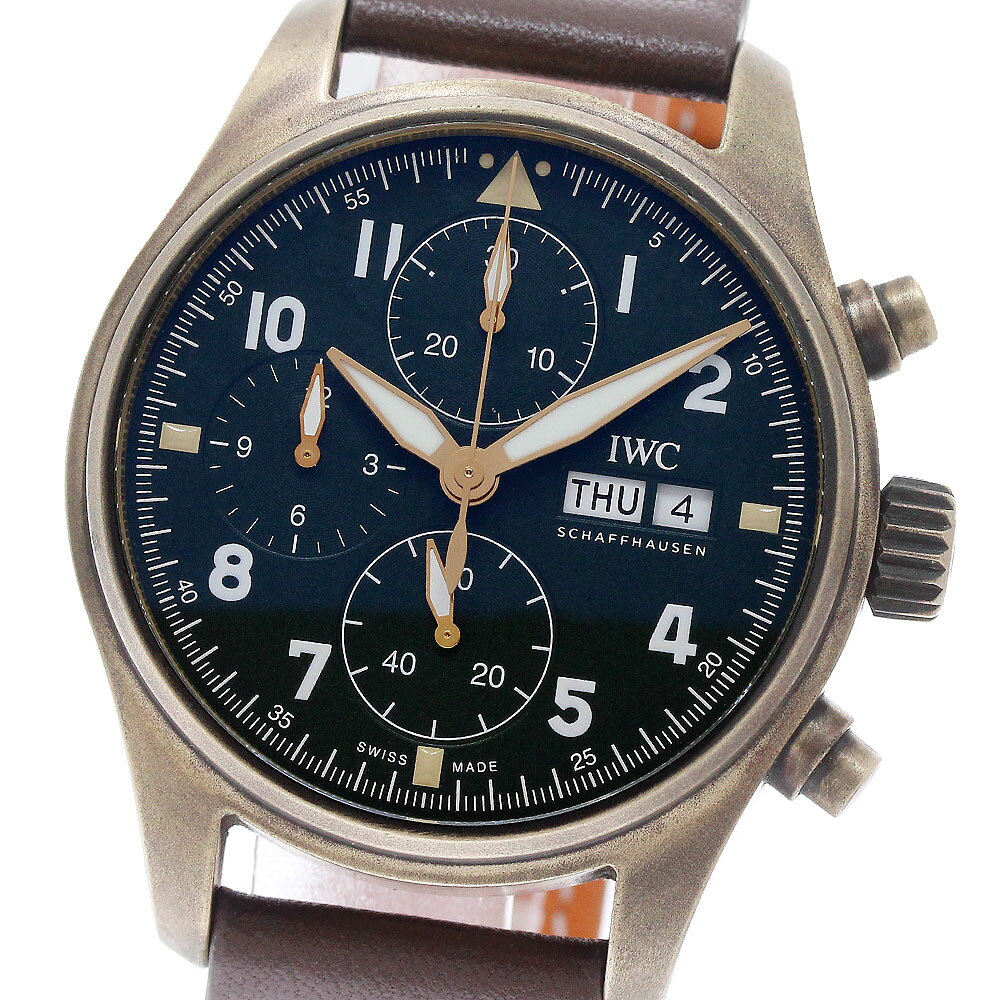 IWC IWC SCHAFFHAUSEN IW387902 パイロットウォッチ スピットファイア クロノグラフ 自動巻き メンズ 良品 保証書付き_977378