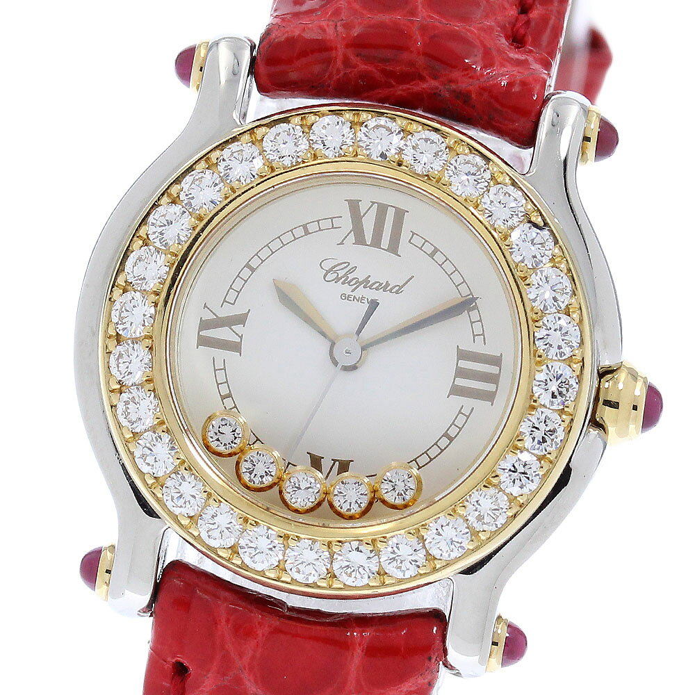 ショパール Chopard 27/8246-21/11 ハッピースポーツ 5Pダイヤ ダイヤベゼル クォーツ レディース _970669
