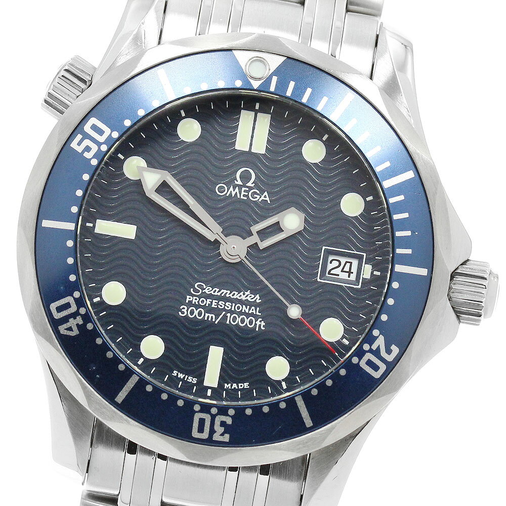オメガ OMEGA 2561.80 シーマスター300 デイト クォーツ ボーイズ 良品 保証書付き_962605【中古】