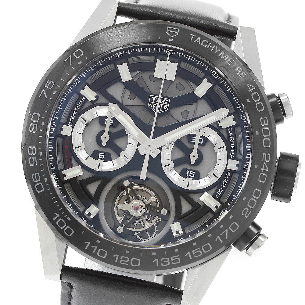 訳あり タグホイヤー TAG HEUER CAR5A8Y.FC6377 カレラ ホイヤー02T フライング トゥールビヨン 自動巻き メンズ 保証書付き_977550
