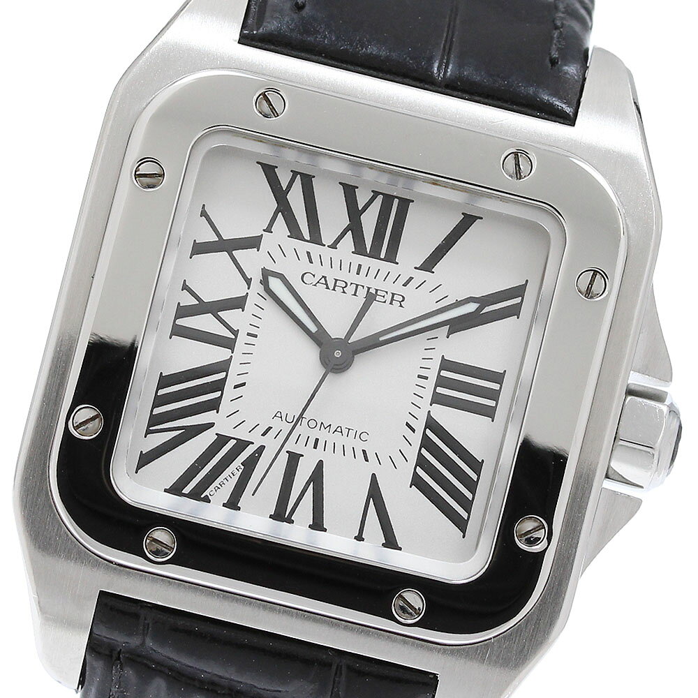 カルティエ CARTIER W20106X8 サントス100 MM 自動巻き ボーイズ 保証書付き_ ...
