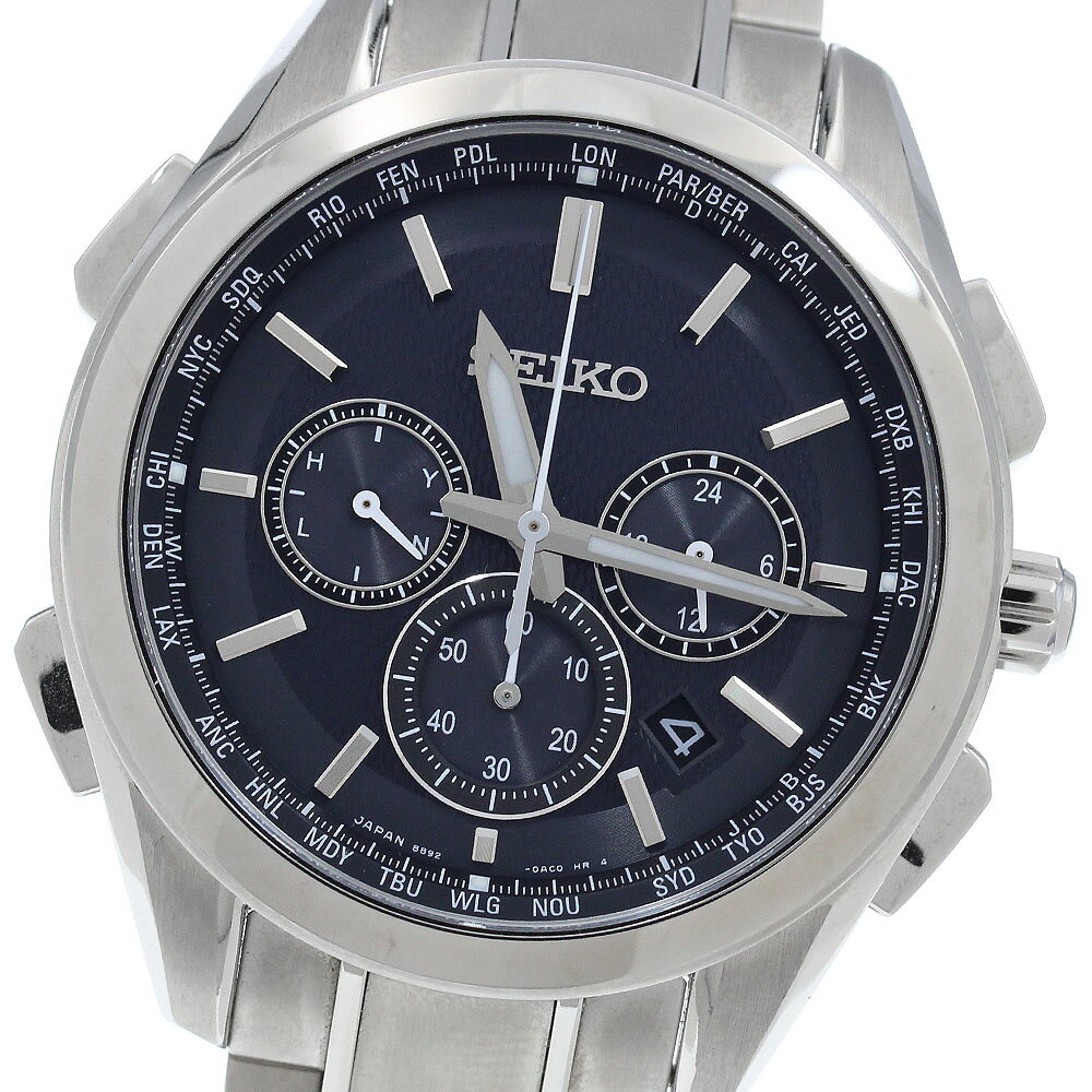 セイコー SEIKO SAGA197/8B92-0AA0 ブライツ フライトエキスパート ソーラー電波 メンズ 良品 内箱・保証書付き_981344【中古】