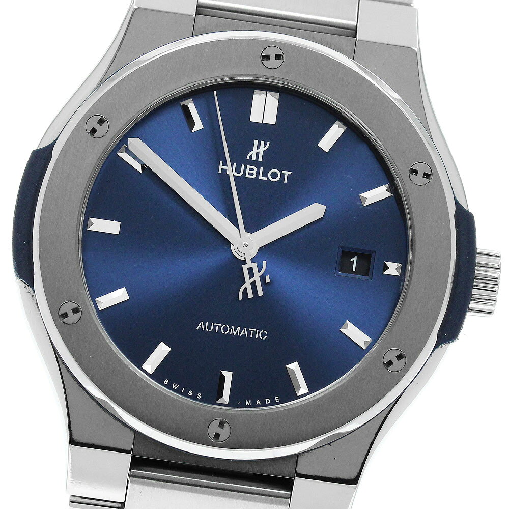 ウブロ HUBLOT 548.NX.7170.NX クラシック フュージョン チタニウム デイト 自動巻き メンズ 良品 保証書付き_973749