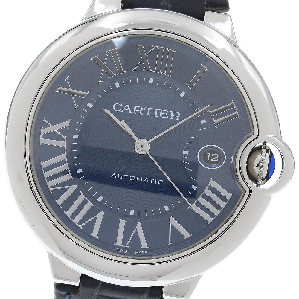 カルティエ CARTIER WSBB0027 バロンブルー ドゥ カルティエ デイト 自動巻き メンズ 保証書付き_981233