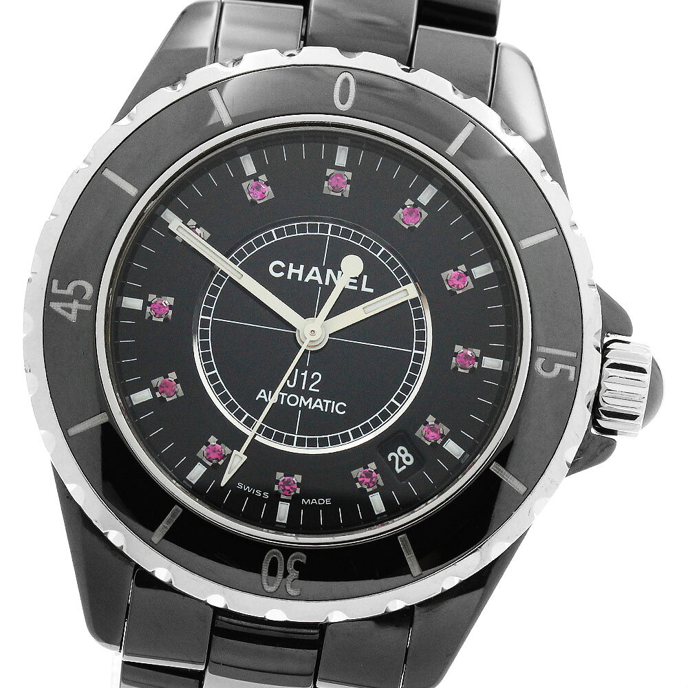 シャネル CHANEL H1635 J12 12Pルビー ブラックセラミック 自動巻き メンズ 保証 ...