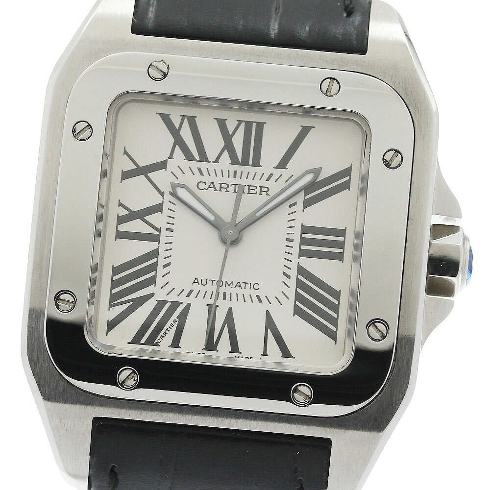 カルティエ CARTIER W20106X8 サントス100 MM 自動巻き ボーイズ 美品 保証書 ...