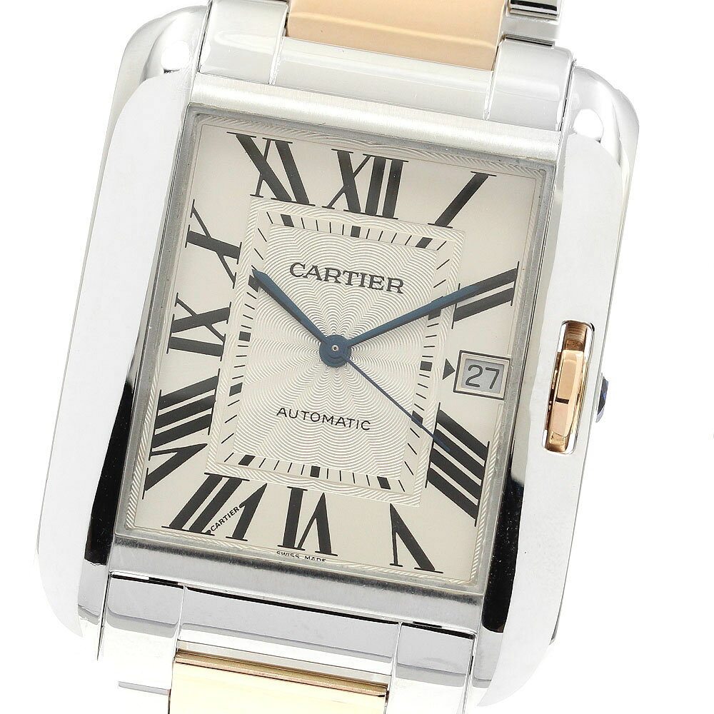 カルティエ CARTIER W5310006 タンクアングレースXL デイト PGコンビ 自動巻き メンズ _849484