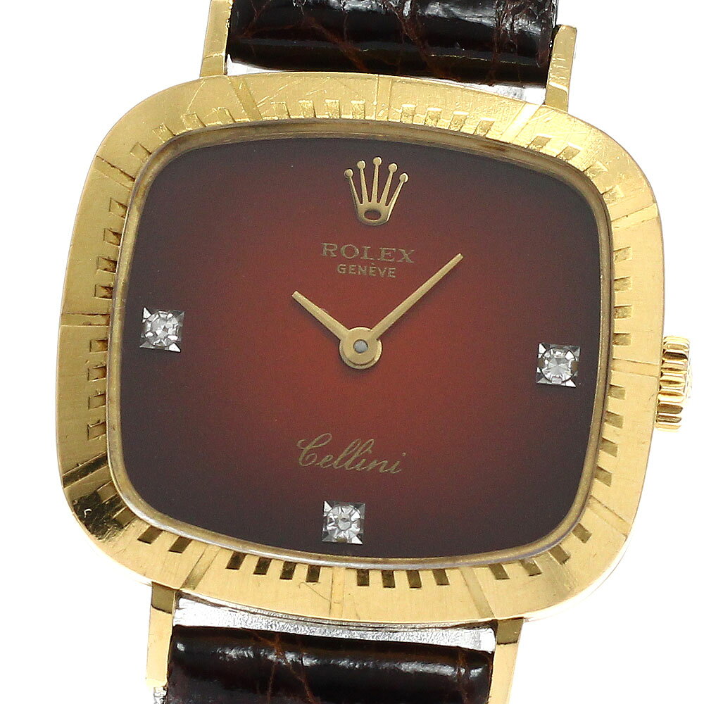 ロレックス ROLEX 4082 チェリーニ K18YG 3Pダイヤ Cal.1601 手巻き レディース _965369