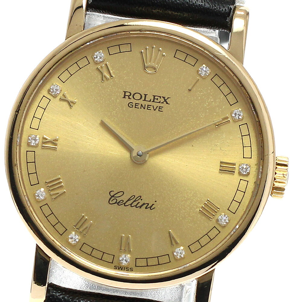 ロレックス ROLEX 5109/8 K18YG チェリーニ K18YG Cal.1602 11Pダイヤ 手巻き レディース 保証書付き_975271