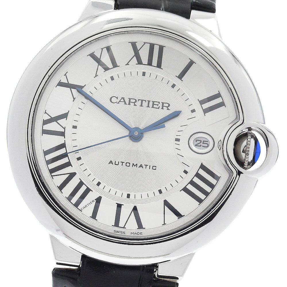 カルティエ CARTIER WSBB0026 バロンブルー ドゥ カルティエ LM デイト 自動巻き メンズ 保証書付き_978693