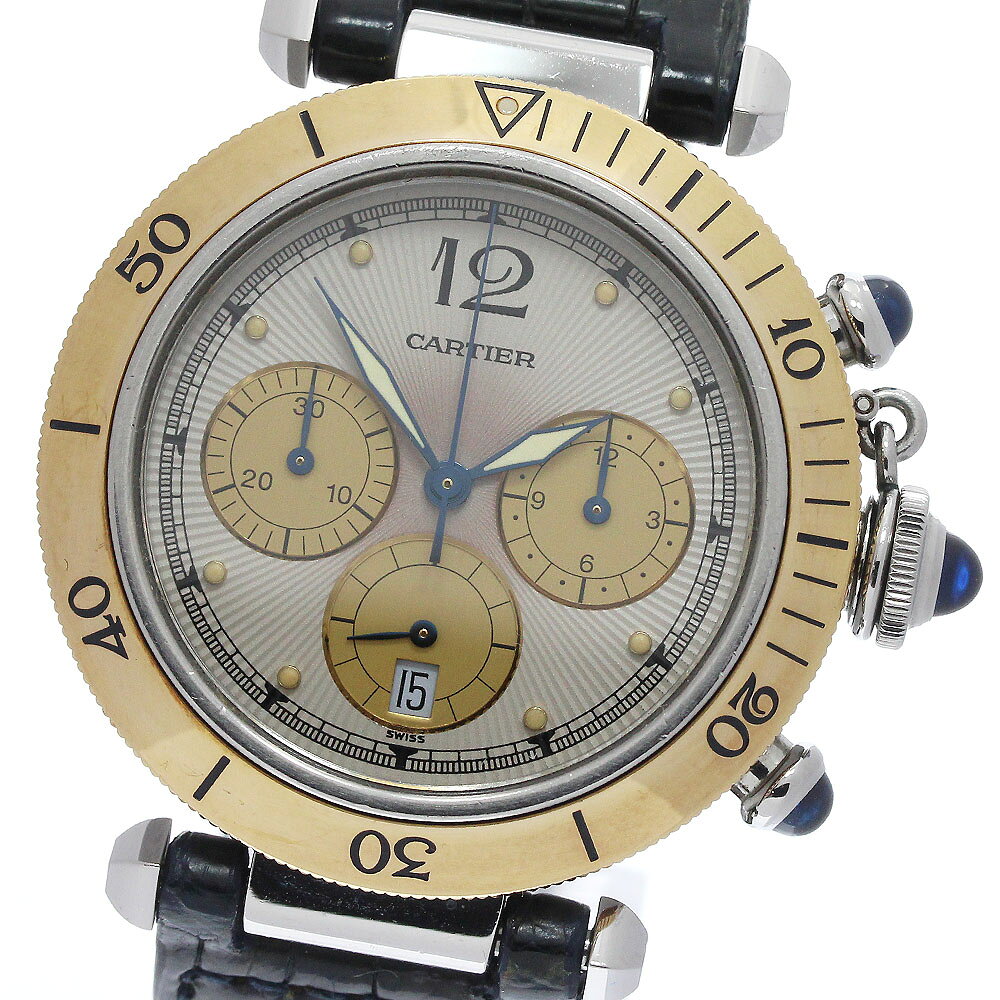カルティエ CARTIER W3101155 パシャクロノ 38 デイト YGベゼル クォーツ メンズ _987394