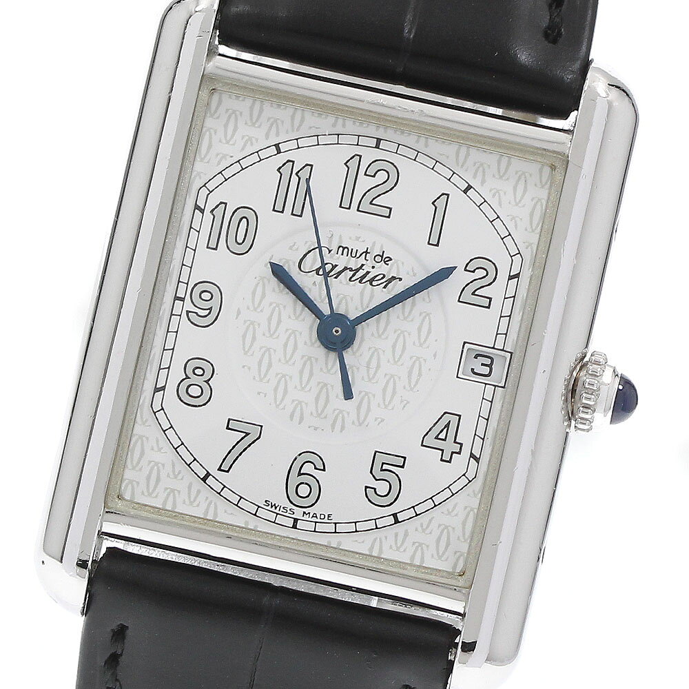 カルティエ CARTIER W1014354 マストタンクLM デイト クォーツ メンズ 箱付き_987630