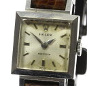 【ROLEX】ロレックス プレシジョン シルバー文字盤 手巻き レディース 社外革ベルト アンティーク☆【171005】