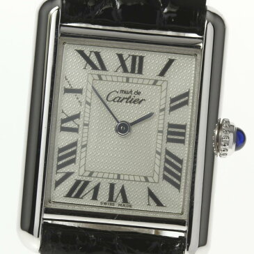 ★極美品★箱保【Cartier】 カルティエ マストタンク SV925 Dバックル 革ベルト クォーツ レディース【180329】【中古】