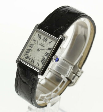 ★極美品★箱保【Cartier】 カルティエ マストタンク SV925 Dバックル 革ベルト クォーツ レディース【180329】【中古】