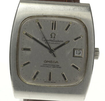 【OMEGA】オメガ コンステレーション スクエア 自動巻き 社外革ベルト メンズ【中古】