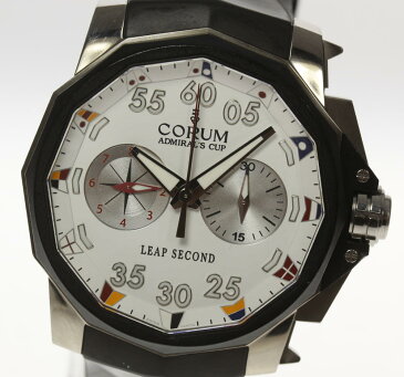 ※ジャンク品【CORUM】コルム アドミラルズカップ リープセコンド 895.931.06/0371 AA92 自動巻き ラバーベルト メンズ【180725】【中古】