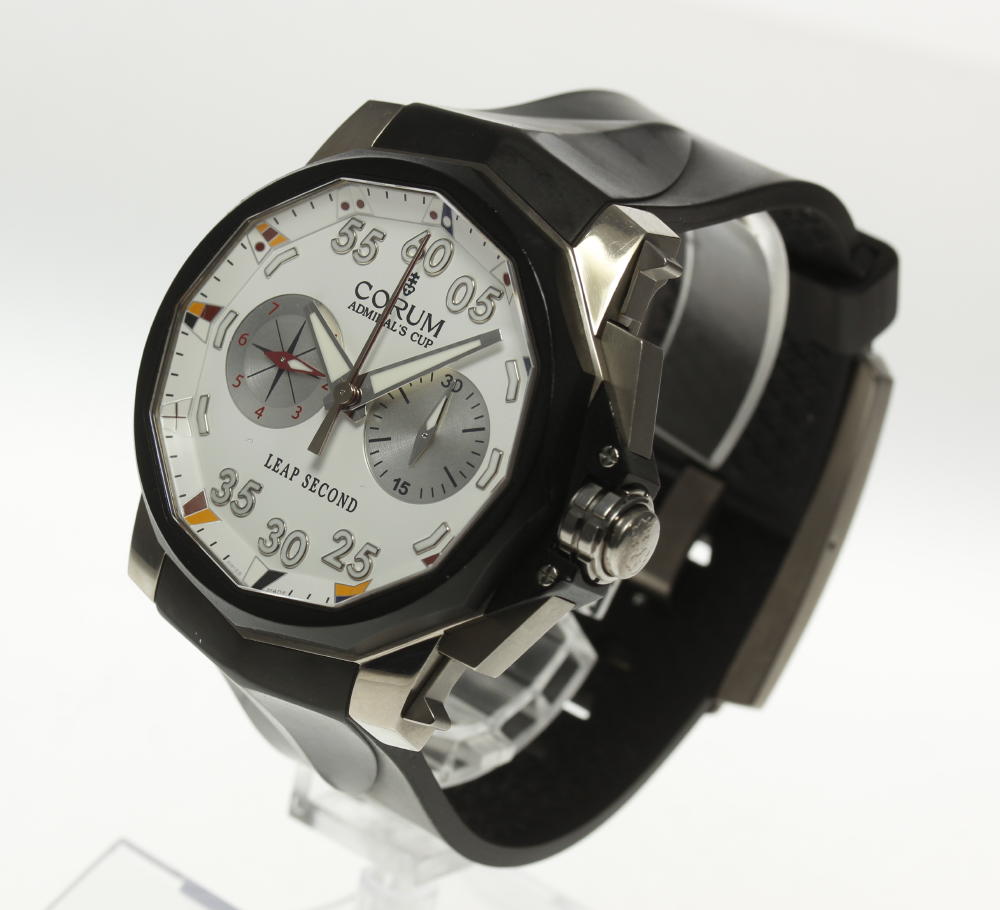 ※ジャンク品【CORUM】コルム アドミラルズカップ リープセコンド 895.931.06/0371 AA92 自動巻き ラバーベルト メンズ【180725】【中古】