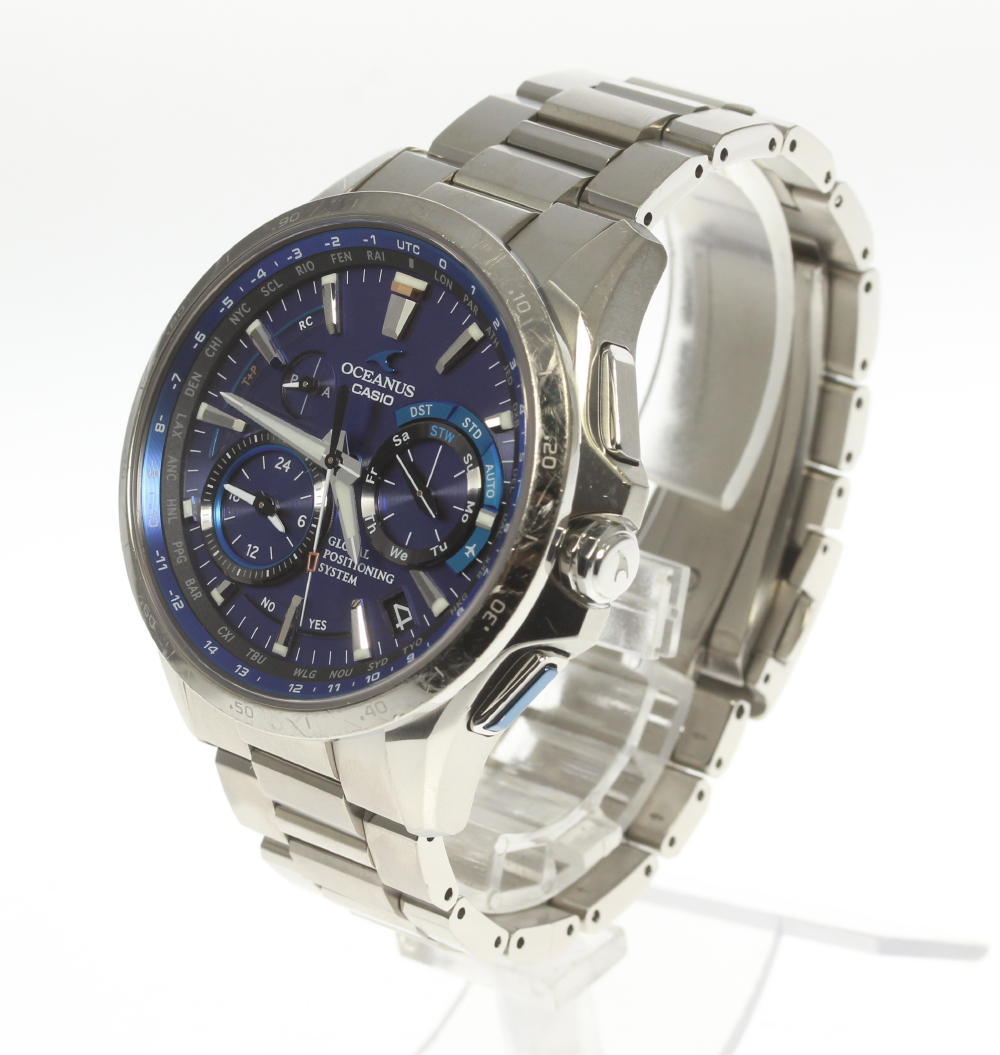 箱保付 Casio カシオ 青文字盤 オシアナス オシアナス Ocw G1000 2ajf 青文字盤 ソーラー電波 Ocw G1000 2ajf メンズ 中古 Closer 全商品送料無料 期間限定です ブランド腕時計専門店closer 15時までの決済で即日発送可能です 是非ご利用下さいませ