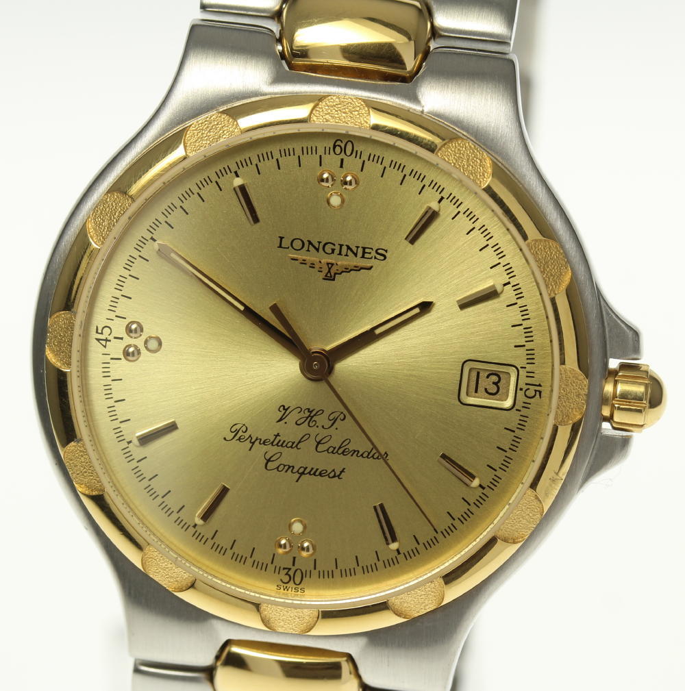 ☆良品☆【LONGINES】ロンジン コンクエスト L1.627.3 パーペチュアルカレンダー QZ コンビ メンズ【中古】