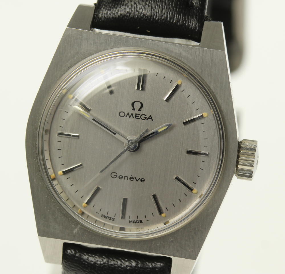 良品！OMEGA オメガ ジュネーブ レディース 手巻き 社外革ベルト アンティーク★【中古】