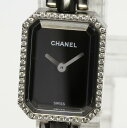 【CHANEL】シャネル プルミエール H2163 ダイヤベゼル ブラック文字盤 クォーツ レディー ...