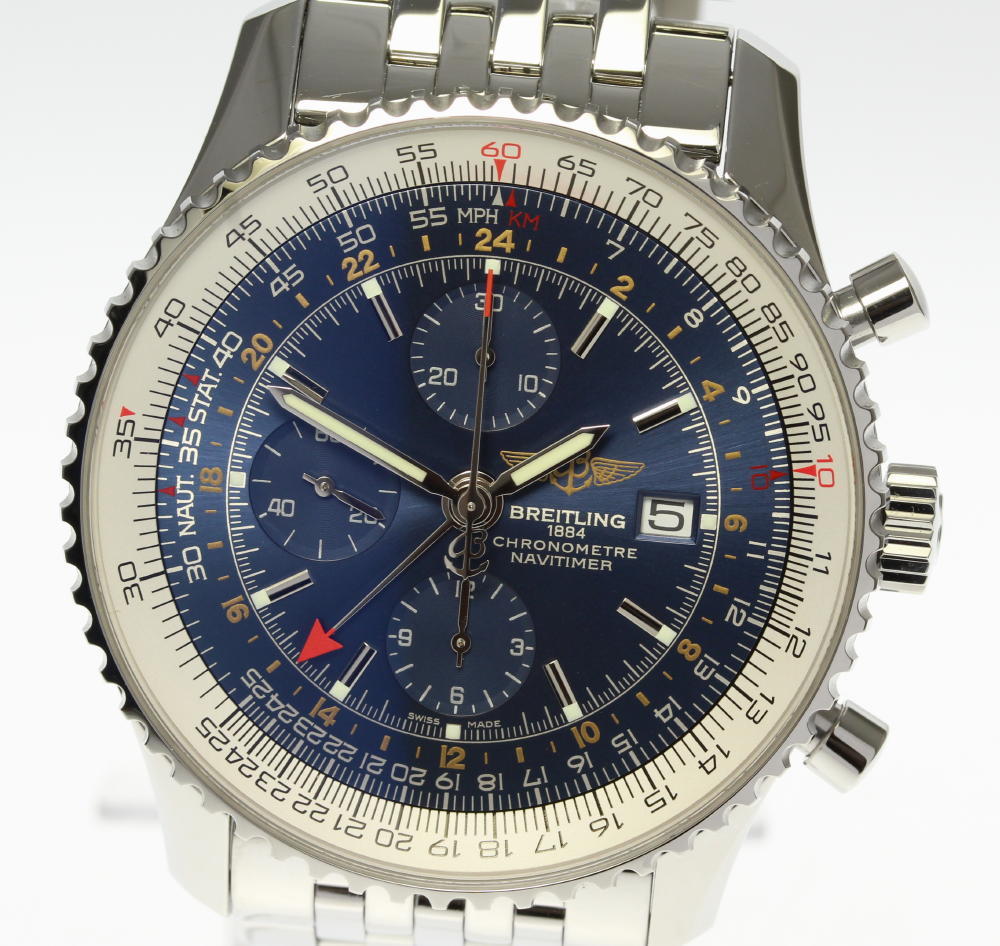 BREITLING Navitimer A24322 World GMT Chronograph Automatic Men's #136 ...