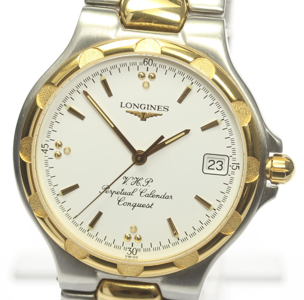 ★良品★【LONGINES】ロンジン コンクエスト L1.627.3 パーペチュアルカレンダー QZ メンズ【中古】