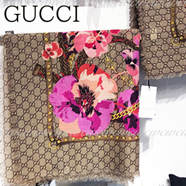 新品■正規品■送料無料■ギフト包装無料】GUCCI グッチ ブルームス フラワー 花柄 GG グッチシマ ストール ショール ウール 508797 3G200 ショップ袋付き ギフト プレゼント 誕生日 お祝いクリスマス プレゼント