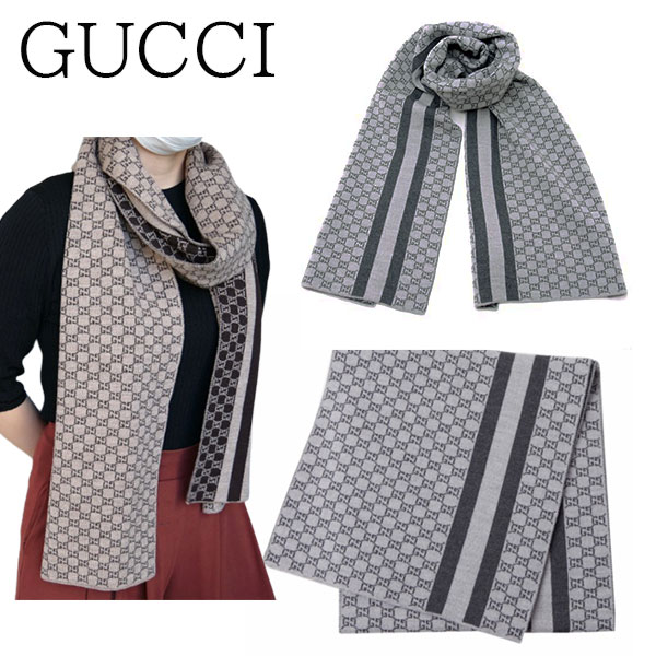 【ギフト包装無料】【GUCCI】グッチ国内発　GG上質ウール100% マフラー 438253 3G206 1762　新品　正規品　送料無料　プレゼント包装無料 スポーツ クリスマス 誕生日クリスマス プレゼント