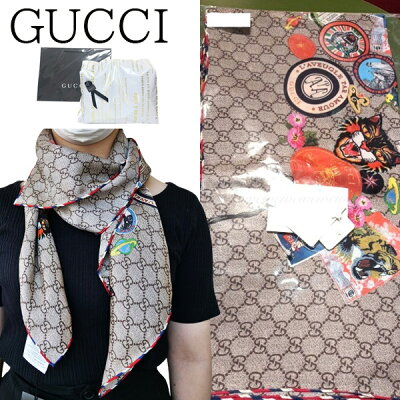 【新品■正規品■送料無料■ギフト包装無料】GUCCI グッチ タイガー プリントシルクストール 574991 4G001 9765 就職 入学 成人 箱付き ギフト プレゼント 誕生日 記念日お祝い 母の日クリスマス プレゼント
