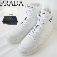PRADA プラダ 清潔感溢れるハイカットスニーカー 1T638M 3LFS F000901 レディース 女性 ギフト プレゼント 誕生日 お祝い ボックス付き