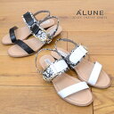 ALUNE(アルネ)パイソンフラットサンダル865003