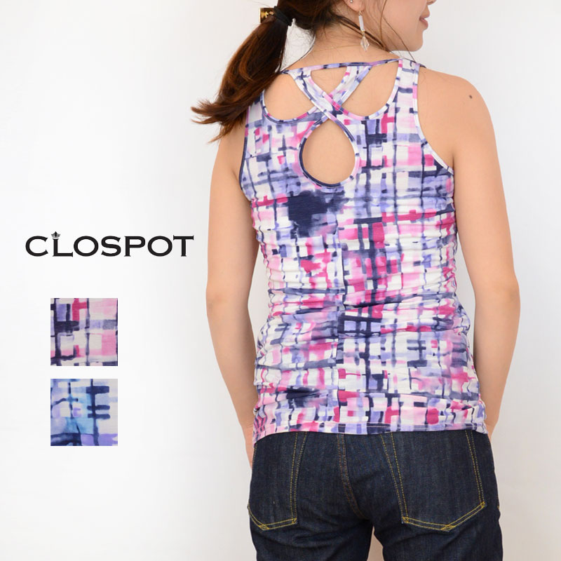 Clospot(クロスポット)geometry print tanktop LER-1856C(全2色)(F)