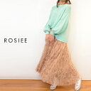 ROSIEE(ロージー)レオパードチュールレーススカート(スカート　レース　チュール　ゴム　ポリエステル　ベージュ　レディース)R280132