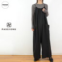 PASSIONE(パシオーネ)サロペット 536103 サロペット オールインワン ワイドパンツ サイズ38 30/40/50/60代 大人の女性 レディース レイヤード ゆったり