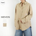 MIDVEIN(ミッドヴェイン)刺繍ロゴビッグシャツ 55294401 シャツ 刺繍シャツ ブラウス 無地シャツ 20/30/40/50代 大人の女性 レディース ロゴ レイヤード 重ね着 ゆったり