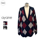 【予約】【ayane 2026 EARLY SPRING 】ayane(アヤン)アーガイルニットカーディガン 896124 ニットカーデ 柄カーディガン カーデ...
