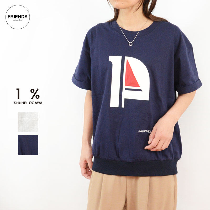 Rakuten - 1%(イチパーセント) Tシャツ 26m-tb-7 Tシャツ Tee カットソー デザインTシャツ ゆったり サイズ2 30/40/50/60代 大人の女性 レディース