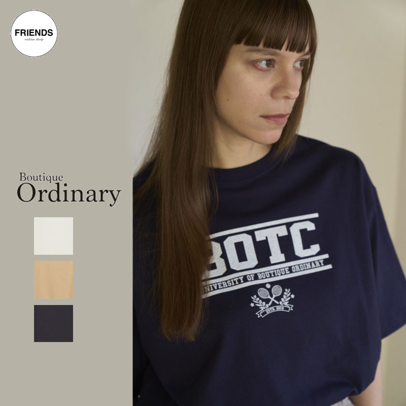 Rakuten - Boutique Ordinary (ブティックオーデナリー) BOTCワイドTシャツ BO26-597T TシャツロゴTシャツ ロゴT 英字 Tee 半袖 オーデナリー 30/40/50/60代 ブランド サマー SUM