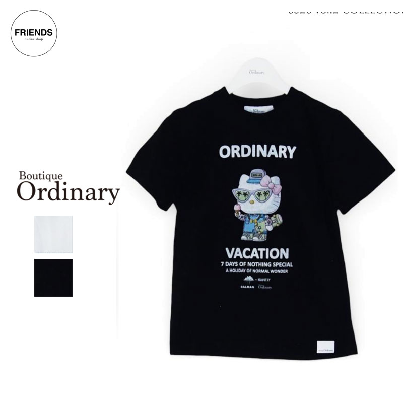 Boutique Ordinary (ブティックオーデナリー）Kitty Tshirt Kids BO26-540T サンリオ コラボ Tシャツ Tee 半袖 キティー レディース キッズ オーデナリー 30/40/50/60代 ブランド サマー SUM