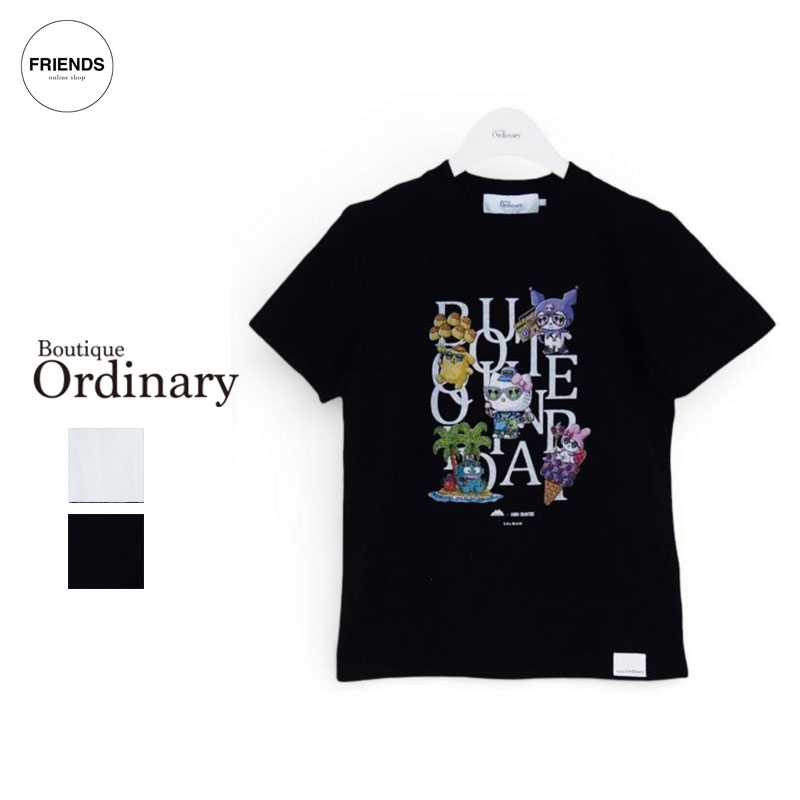 Boutique Ordinary (ブティックオーデナリー）Random Typo Tshirt Kids BO26-542T サンリオ コラボ Tシャツ Tee 半袖 キティー レディース キッズ オーデナリー 30/40/50/60代 ブランド サマー SUM