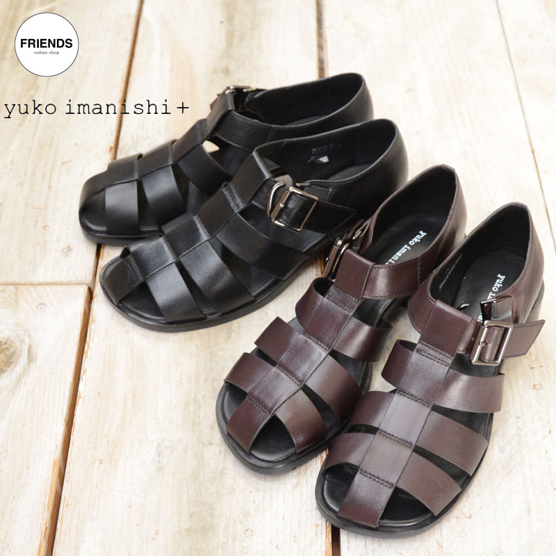 Yuko Imanishi(ユウコイマニシ) レザーサークルヒールサンダル 751115 レザーサンダル グラディエーター サンダル ヒール サイズ 36.37.38 30/40/50/60代 大人の女性 レディース.