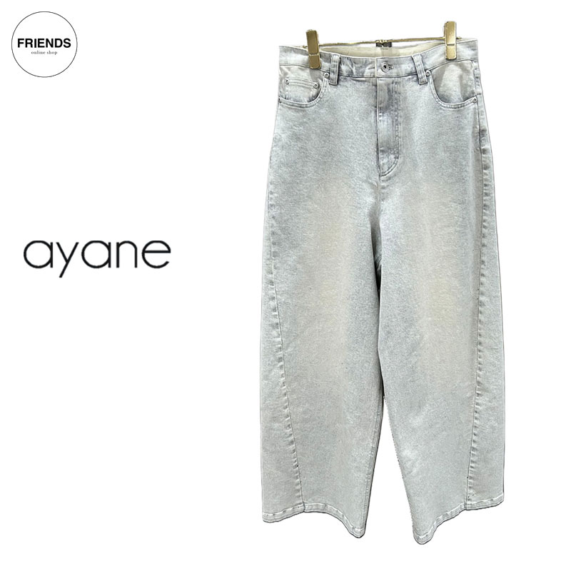 Rakuten - 【予約】【ayane 2026 AUTUMN&WINTER】ayane(アヤン）グレイッシュデニムバレルレッグパンツ 856757 バレルレックパンツ ブラックデニム ワイドパンツ イージーパンツ デニムパンツ レディース アヤン 30/40/50/60代 オータム ウィンター AW