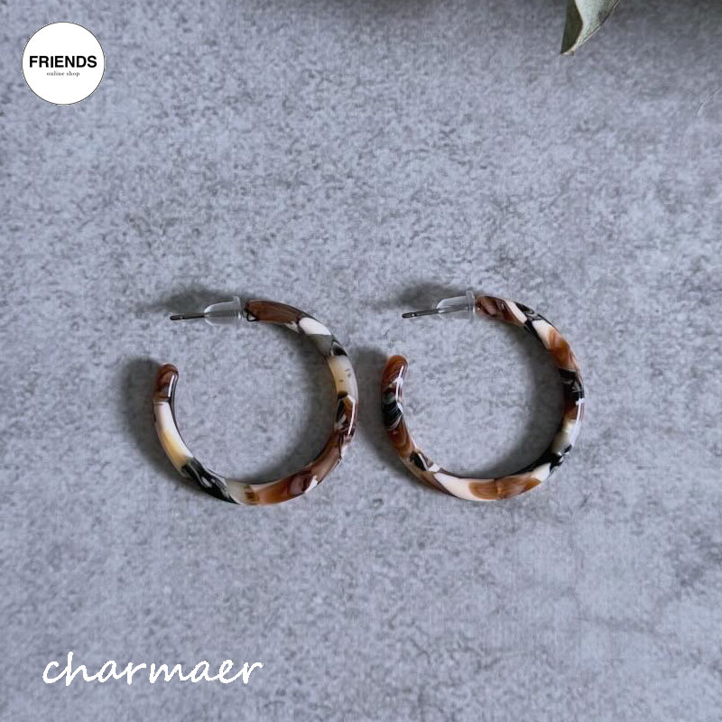 Rakuten - 【予約】【charmaer 2026 Autumn 】charmaer(チャ―マー）マーブルフープピアス 256706 レディース アクセサリー イヤリング ピアス リング 指輪 30/40/50/60代 ブランド オータム 2026 AWブランド