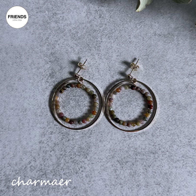 Rakuten - 【予約】【charmaer 2026 Autumn 】charmaer(チャ―マー）ナチュラルストーンサークルピアス 256707 レディース アクセサリー イヤリング ピアス リング 指輪 30/40/50/60代 ブランド オータム 2026 AWブランド