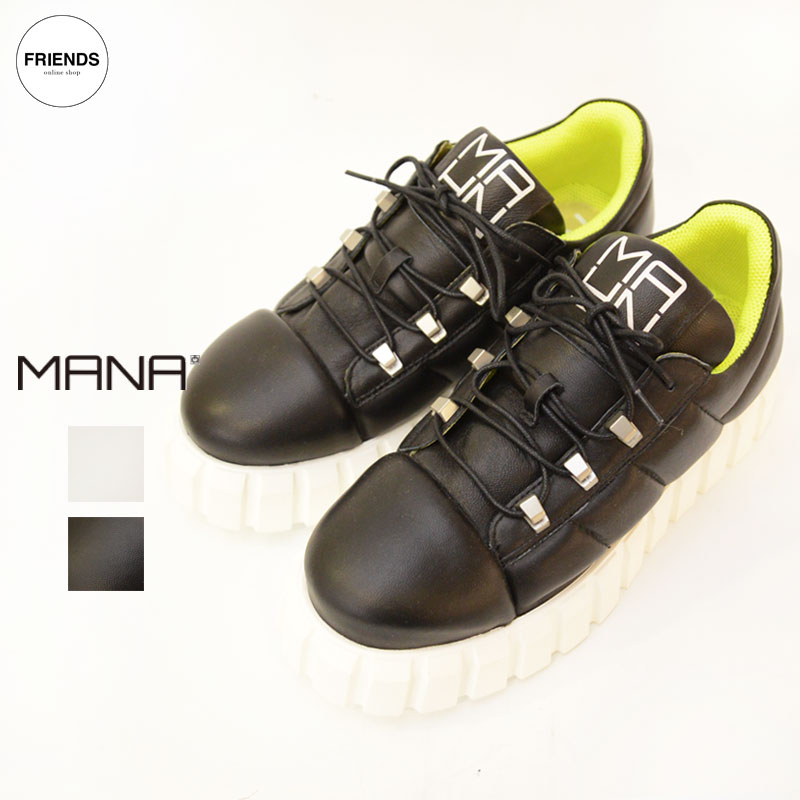 Rakuten - MANA(マナ) スニーカー 546083 厚底スニーカー ゴム紐 レースアップスニーカー 靴 サイズ36.37.38 30/40/50/60代 大人の女性 レディース