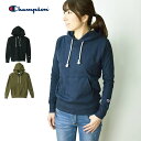 チャンピオン パーカー レディース 【4/30(火)14時59分まで！29％OFF】【メール便送料無料】 Champion チャンピオン レディース プルオーバースウェットパーカー (裏毛) / ウィメンズ プルパーカー フードパーカー 女性用 UVカット加工 紫外線カット オリーブ ブラック (CW-K108)