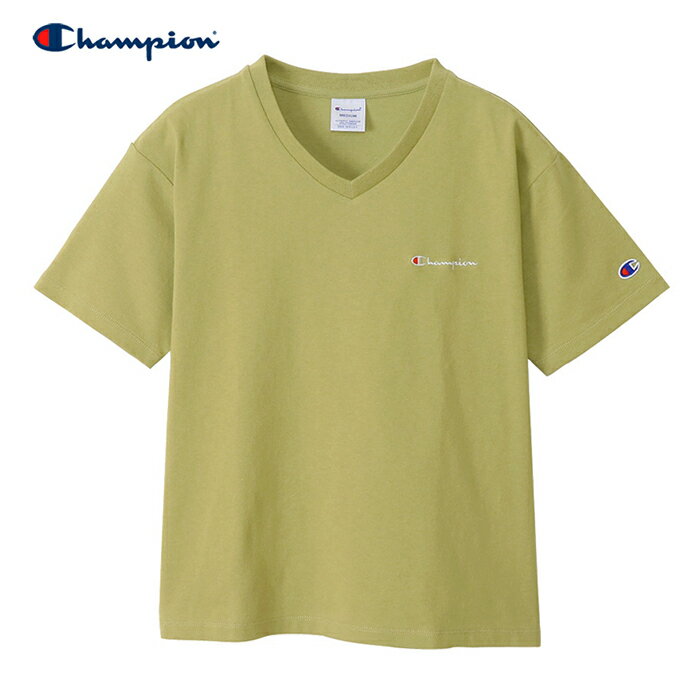 チャンピオン ペアTシャツ 【19％OFF】【メール便送料無料】 Champion チャンピオン ウィメンズ VネックTシャツ / レディース 半袖Tシャツ 胸ロゴ刺繍 コットン 綿 100％ 女性用 CW-T326