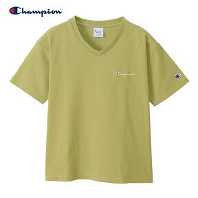 【19％OFF】【メール便送料無料】 Champion チャンピオン ウィメンズ VネックTシャツ / レディース 半袖Tシャツ 胸ロゴ刺繍 コットン 綿 100％ 女性用 CW-T326